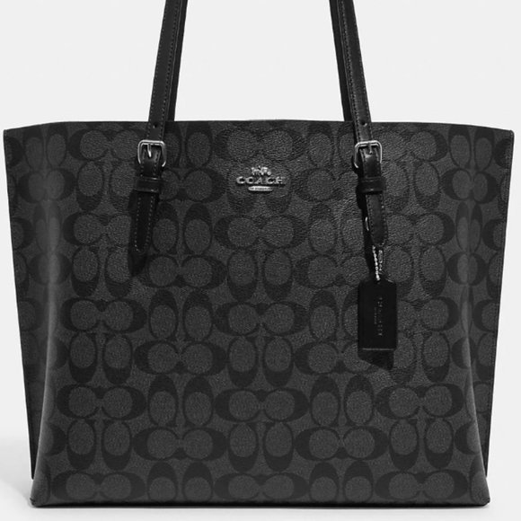 NEW - COACH Mollie Tote COLOR:  Silver/Graphite/Black - Picture 7 of 10